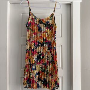 Under Skies Floral Patchwork Hi-Low Dress Spaghetti Strap Sleeveless Summer M